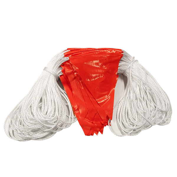 100m Roped Orange Safety Flagging / Bunting