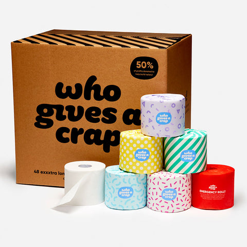 Who Gives A Crap - 100% Recycled Toilet Paper (48 double length rolls)