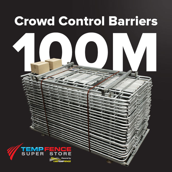 100m Pack of 2.2m Galvanised Crowd Control Barriers