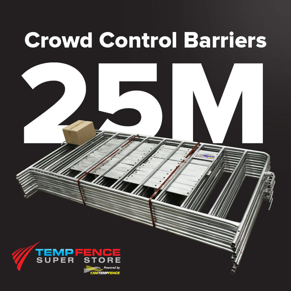 25m Pack of 2.2m Galvanised Crowd Control Barriers