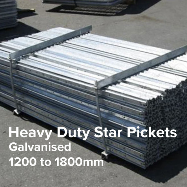 10 x Heavy Duty Star Pickets (Galvanised)