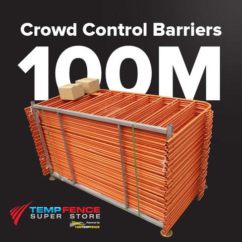 100m Pack of 2.2m Orange Crowd Control Barriers