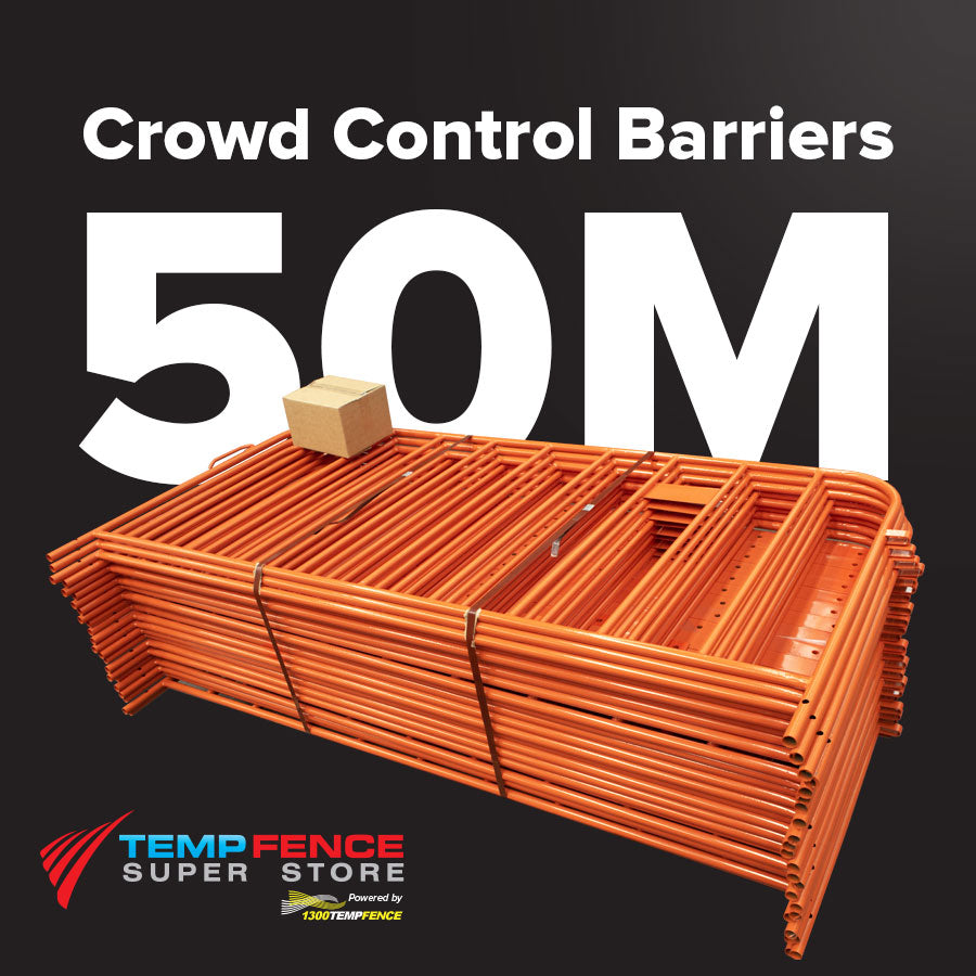 50m Pack of 2.2m Orange Crowd Control Barriers