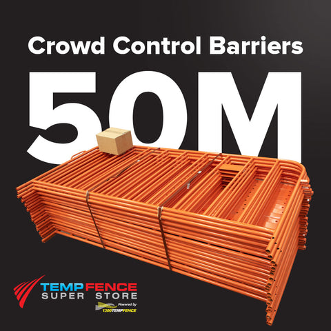 50m Pack of 2.2m Orange Crowd Control Barriers