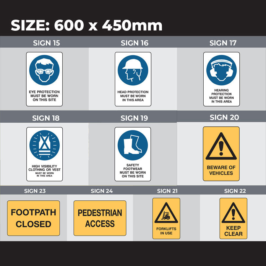 Safety Signage - Size 600 x 450mm