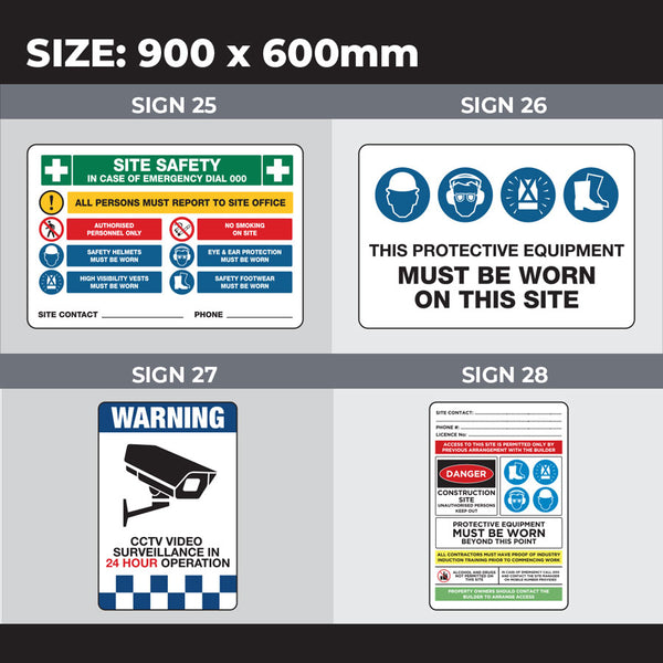 Safety Signage - Size 900 x 600mm