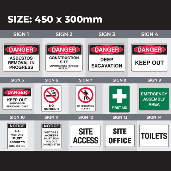 Safety Signage - Size 450 x 300mm