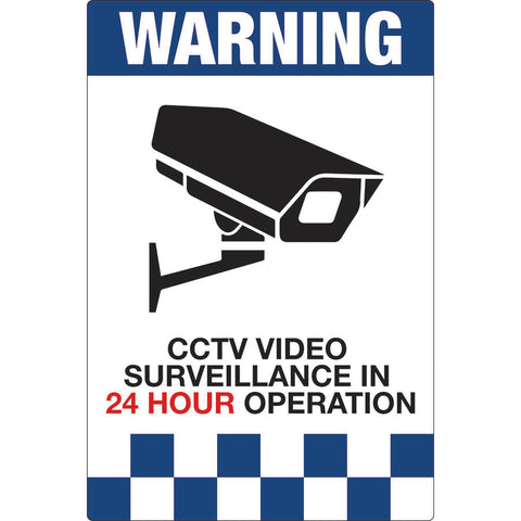 Safety Sign - Warning CCTV video surveillance in 24 hour operation
