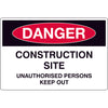 Safety Sign - DANGER - Construction Site Unauthorised Persons Keep Out